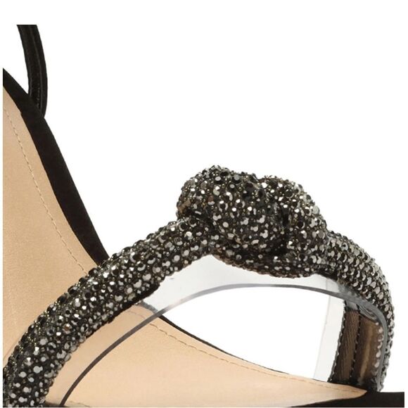 New SCHUTZ peaky platforms Shoes black suede rhinestone high heels 10 Revolve - Picture 6 of 15